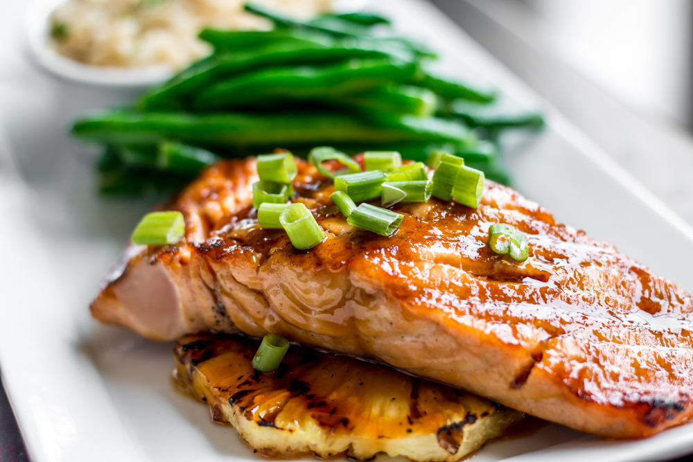 Air Fryer Salmon with Maple Soy Glaze 